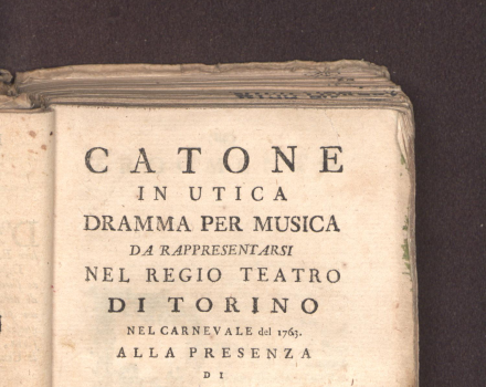 1763 copy of the libretto of Catone in Utica