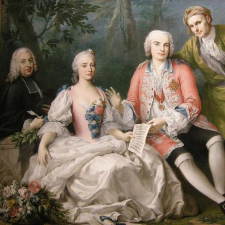 Jacopo amigoni, il cantante farinelli con amici, 1750-52 circa