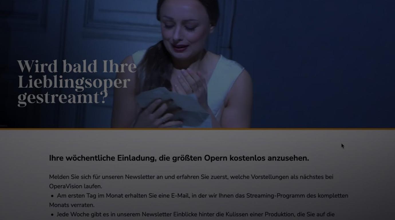 Wie kann ich einen Newsletter von OperaVision erhalten?